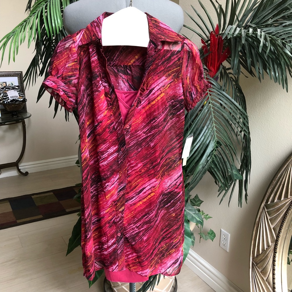 NWT Johnny Martin Short Sleeve Burnt Red Dress